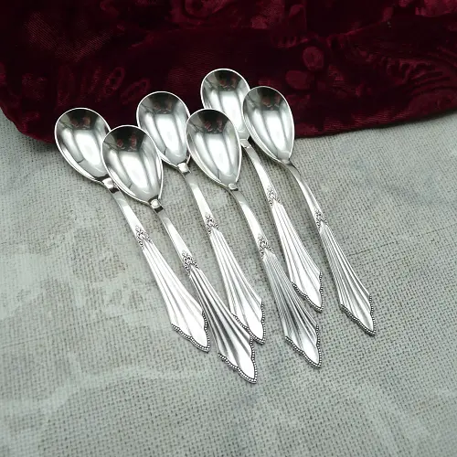 WMF 900 Fächer 6 Eislöffel klein 10,9cm versilbert