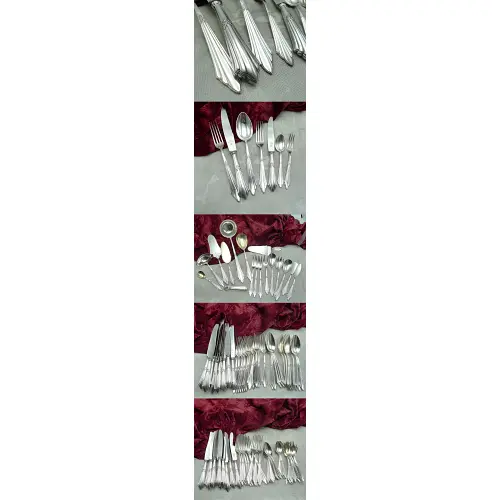 WMF 900 Fächer Silberbesteck 12 Personen mit Vorlegern Schwalbe 90 versilbert