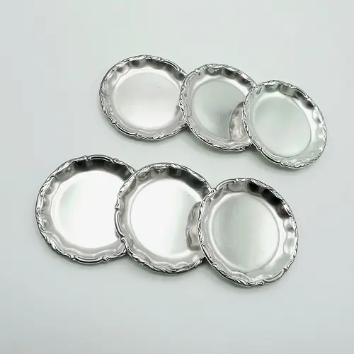 WMF 2200 6 Untersetzer Gläserteller klein versilbert