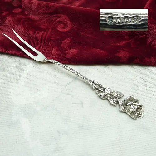 Hildesheimer Rose Fleischgabel Otto Wolter 800 Silber