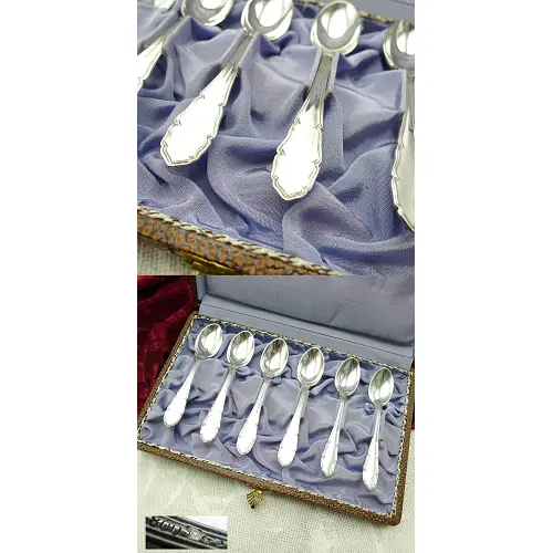 6 Mokkalöffel Chippendale Wien 800 Silber