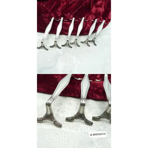 Deetjen Kreuzband 6 Messerbänkchen versilbert
