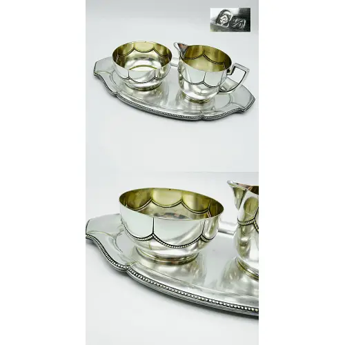 WMF Fächer Zucker & Milch Set versilbert