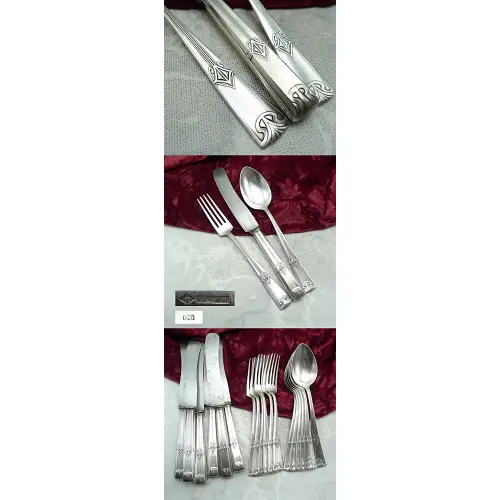 WMF 44 Jugendstil Tafelbesteck 6 Personen 60 versilbert