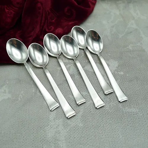 WMF 2500 Art Deco 6 Mokkalöffel 10,5cm 90 versilbert